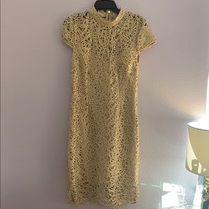 Gold Lace Party Dress